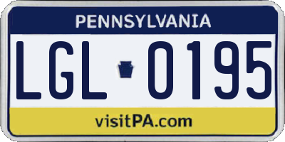 PA license plate LGL0195