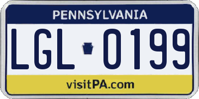 PA license plate LGL0199