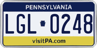 PA license plate LGL0248