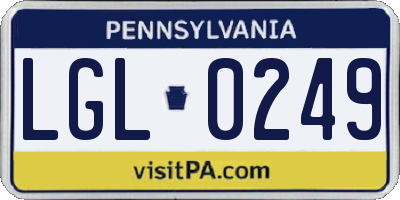 PA license plate LGL0249