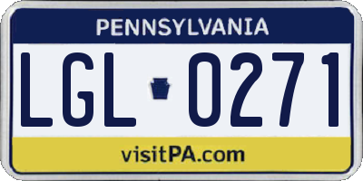 PA license plate LGL0271