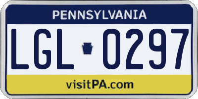 PA license plate LGL0297