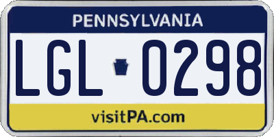 PA license plate LGL0298