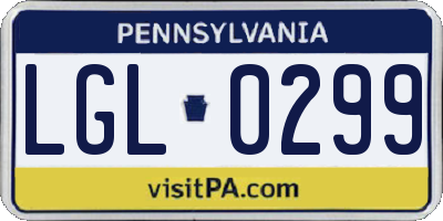 PA license plate LGL0299