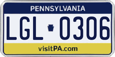 PA license plate LGL0306