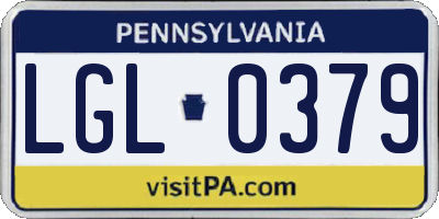 PA license plate LGL0379