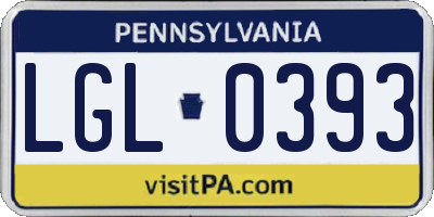 PA license plate LGL0393