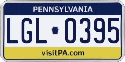 PA license plate LGL0395