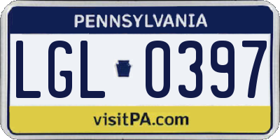 PA license plate LGL0397