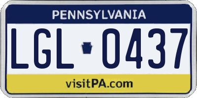 PA license plate LGL0437