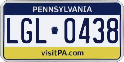 PA license plate LGL0438