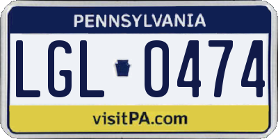 PA license plate LGL0474