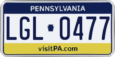 PA license plate LGL0477