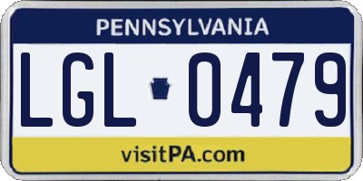 PA license plate LGL0479