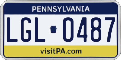 PA license plate LGL0487