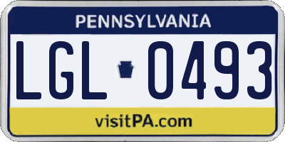 PA license plate LGL0493