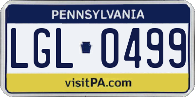 PA license plate LGL0499