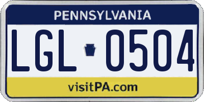 PA license plate LGL0504