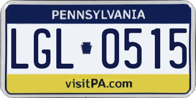 PA license plate LGL0515
