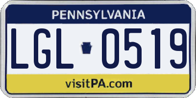 PA license plate LGL0519