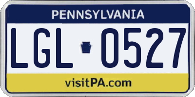 PA license plate LGL0527