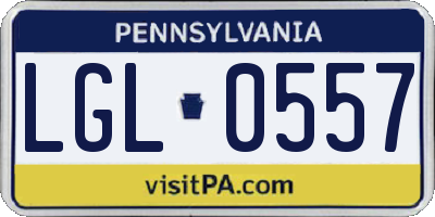 PA license plate LGL0557