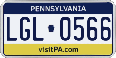 PA license plate LGL0566
