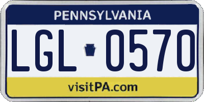 PA license plate LGL0570