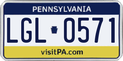 PA license plate LGL0571