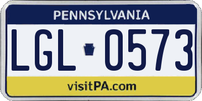 PA license plate LGL0573