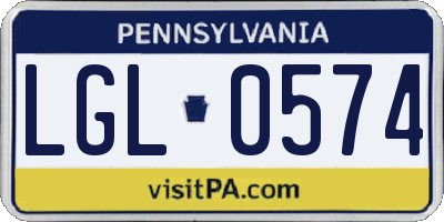PA license plate LGL0574
