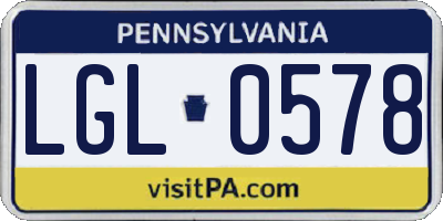 PA license plate LGL0578