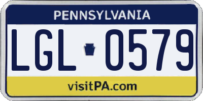 PA license plate LGL0579