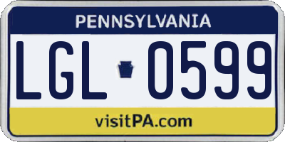 PA license plate LGL0599