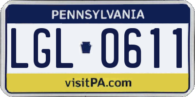 PA license plate LGL0611