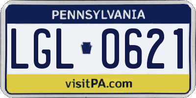 PA license plate LGL0621