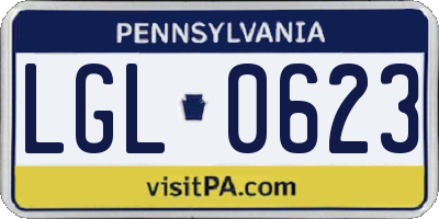 PA license plate LGL0623