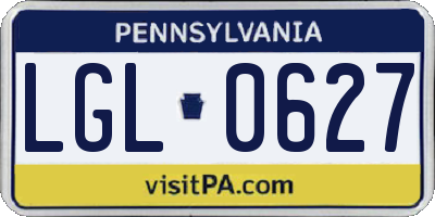 PA license plate LGL0627
