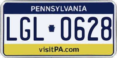PA license plate LGL0628