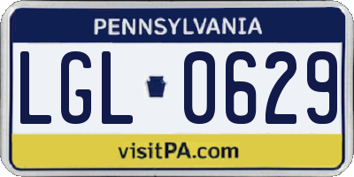 PA license plate LGL0629