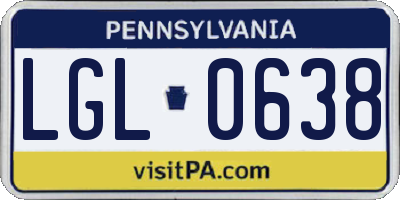 PA license plate LGL0638