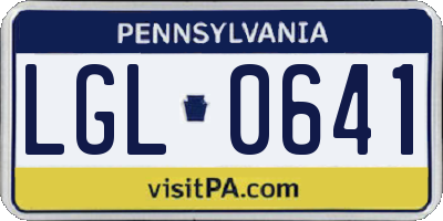 PA license plate LGL0641
