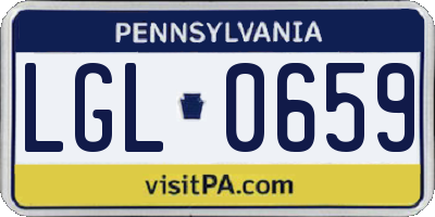 PA license plate LGL0659