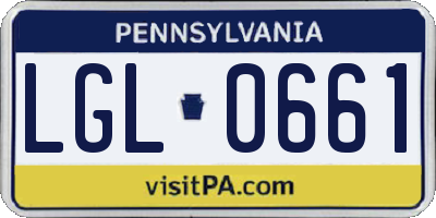 PA license plate LGL0661