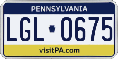 PA license plate LGL0675