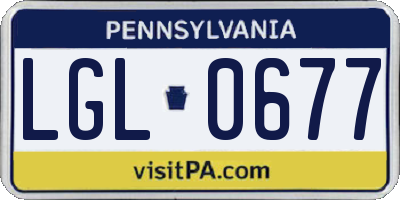 PA license plate LGL0677
