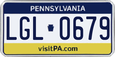 PA license plate LGL0679
