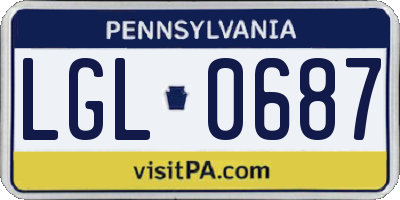 PA license plate LGL0687