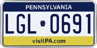 PA license plate LGL0691