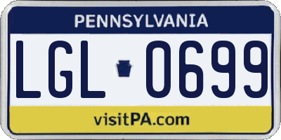 PA license plate LGL0699